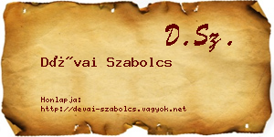 Dévai Szabolcs névjegykártya